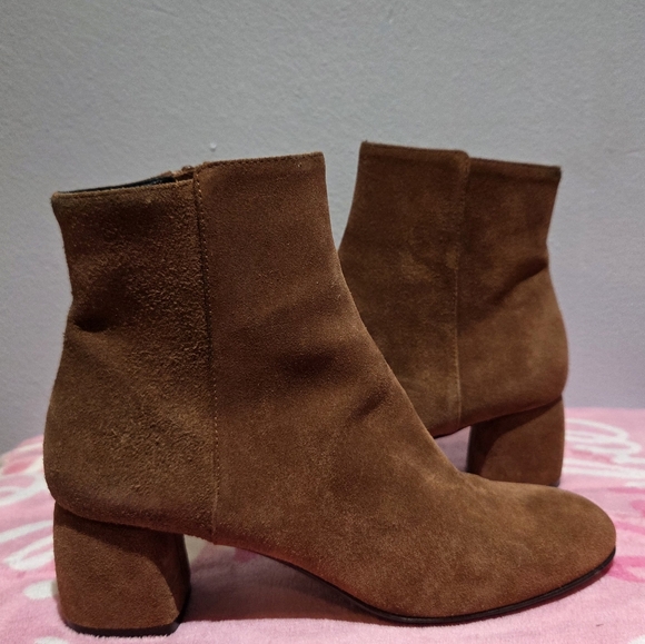 Women's AGL Leather Suede Cognac Ankle Boot, Size 38 - Picture 9 of 16